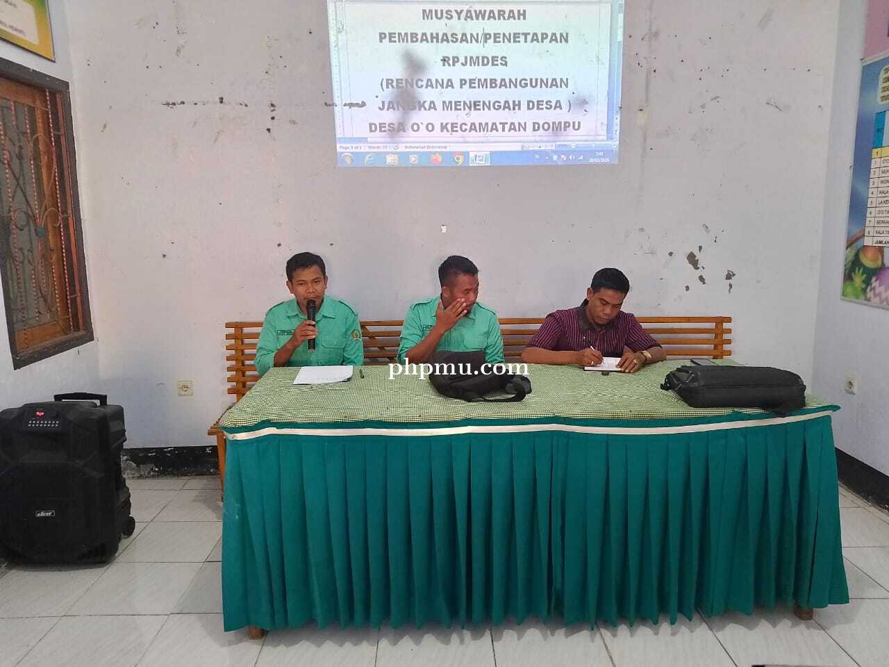 MUSYAWARAH PEMBAHASAN DAN PENETAPAN  RPJMDES DESA O,O KECAMATAN DOMPU
